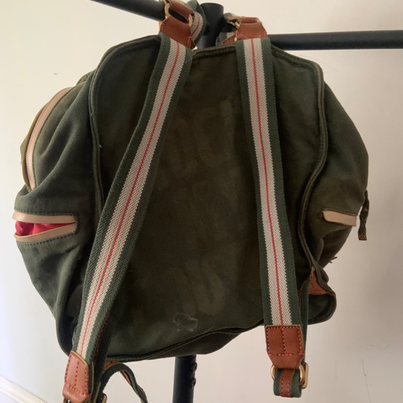 Vintage Juicy Couture Canvas + Leather Backpack Tote Bag - Picture 14 of 16